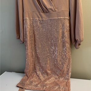 Elegant Sequin Dress in Blush
